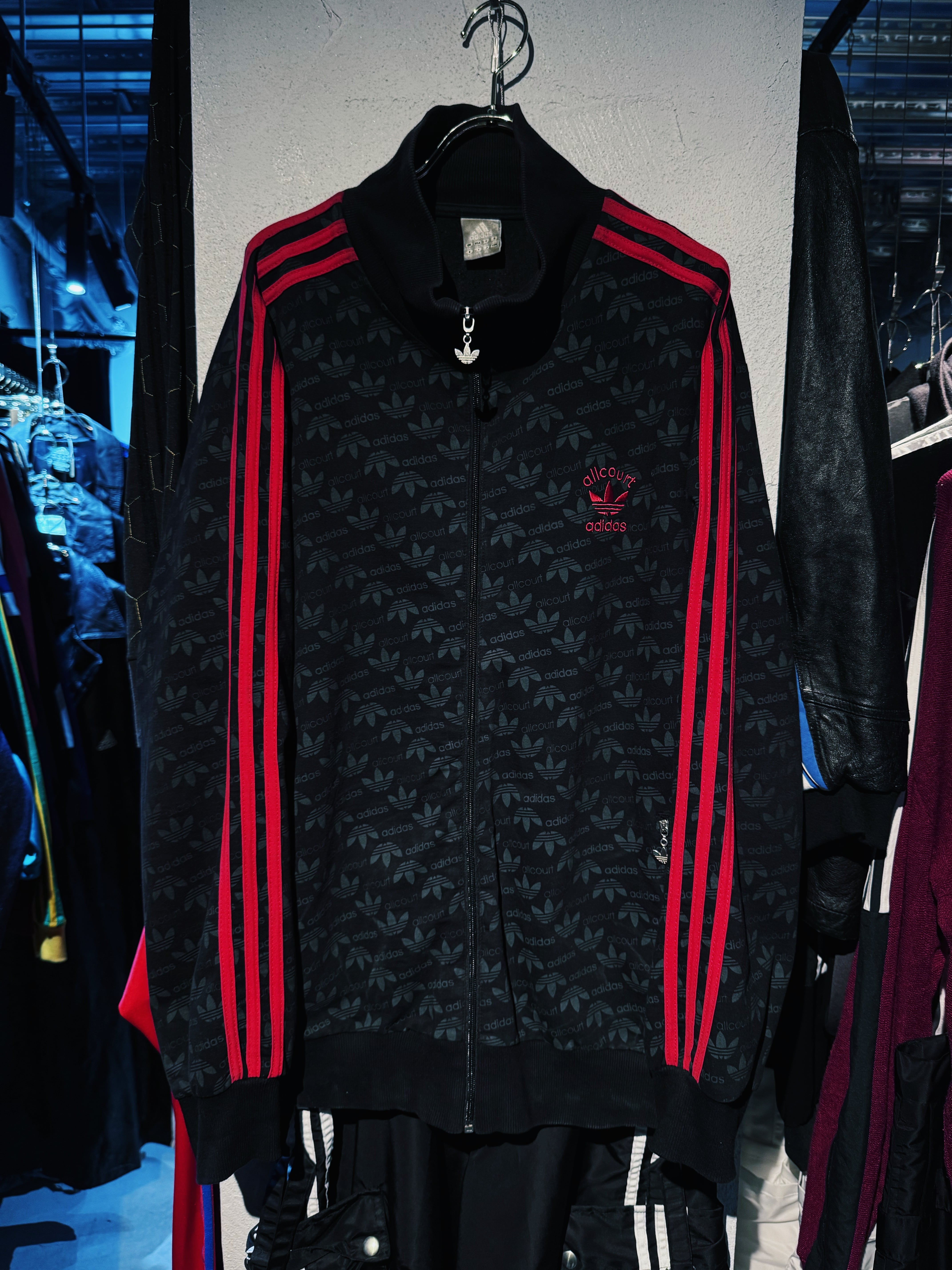 【D4C】"ADIDAS" allcoat trefoil logo design shadow pattern track jacket