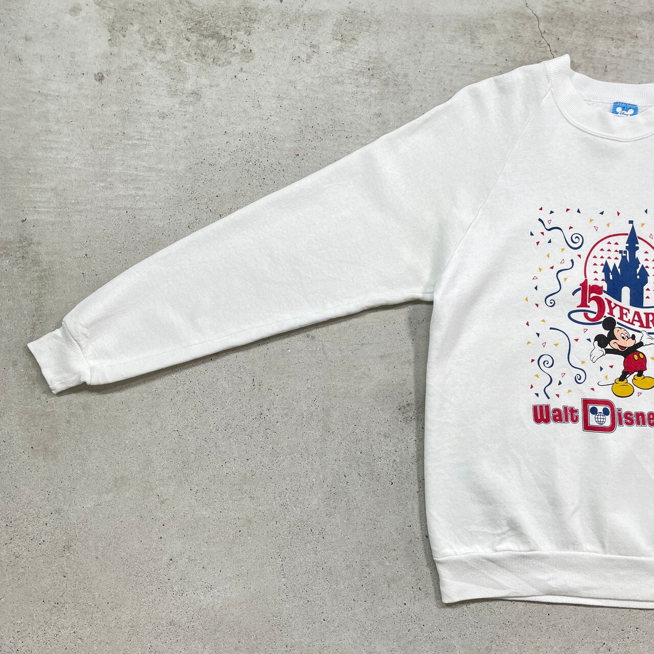 80年代 USA製 WALT DISNEY WORLD 15周年 ラグランスウェットシャツ 