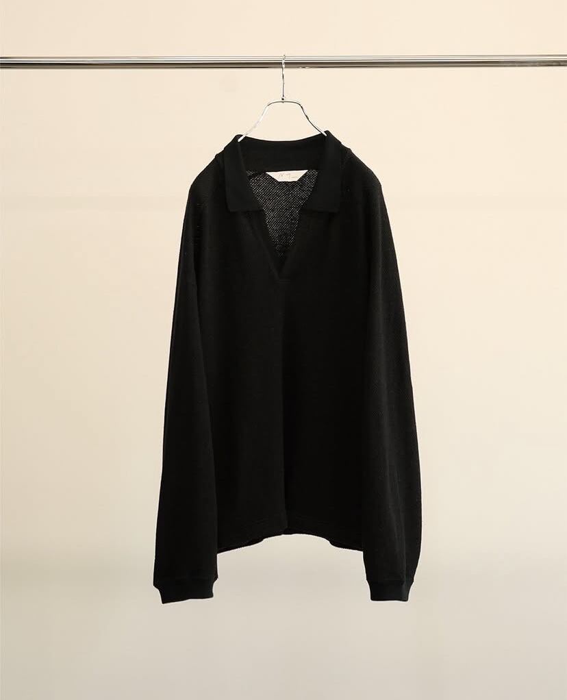 25SS】 ANCELLM S/C SKIPPER PULLOVER (BLACK) ANC-CT94 | IAAAM