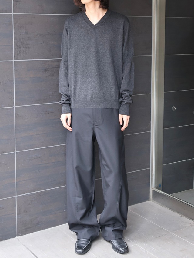 【AWARE/26AW】DOMANI V-NECK SWEATER/grey