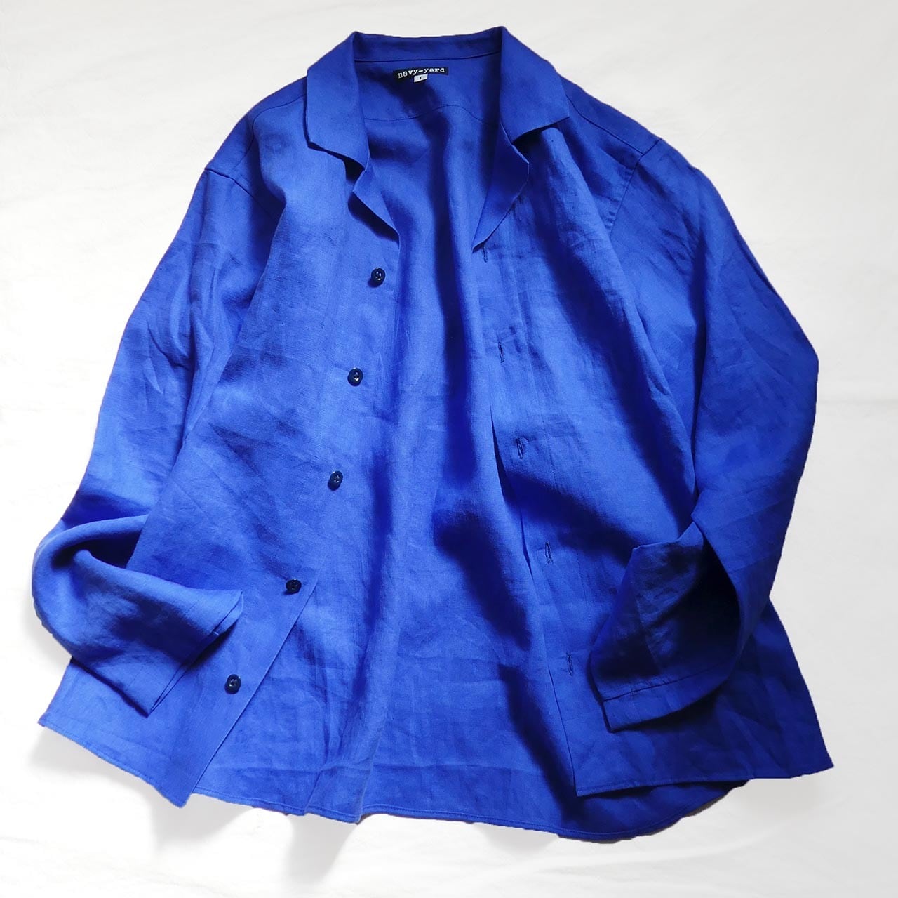 'S MaxMara リネンシャツ ネイビー 刺繍入り 長袖 羽織り ロング丈 URBAN RESEARCH DOORS（アーバンリサーチドアーズ） シャツ シルケット