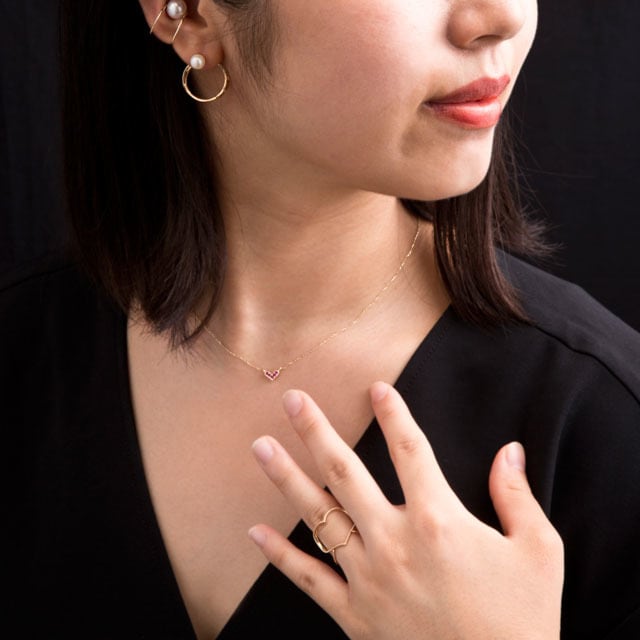 K10 Open Heart Ring 10金オープンハートリング ELR0001G jewelry
