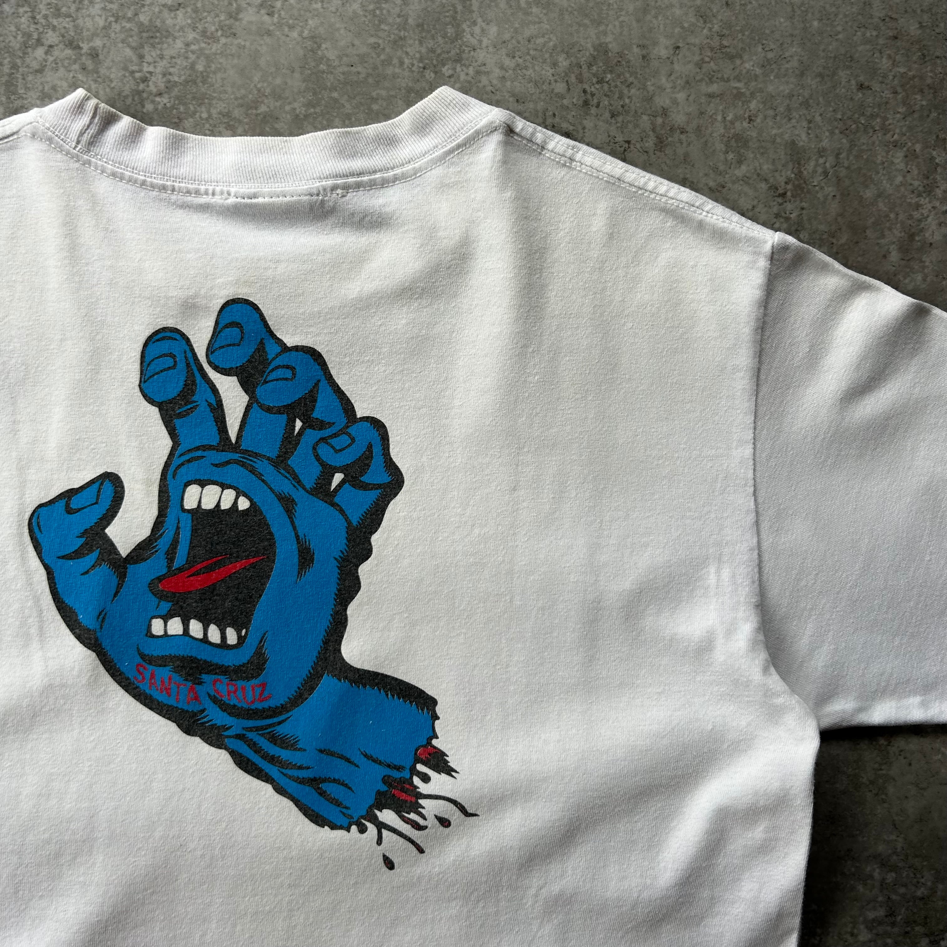 00s NHSタグ サンタクルーズ スクリーミングハンド Tシャツ 白 M 00s サンタクルーズ tシャツ NHSタグ ホワイト スクリーミングハンド