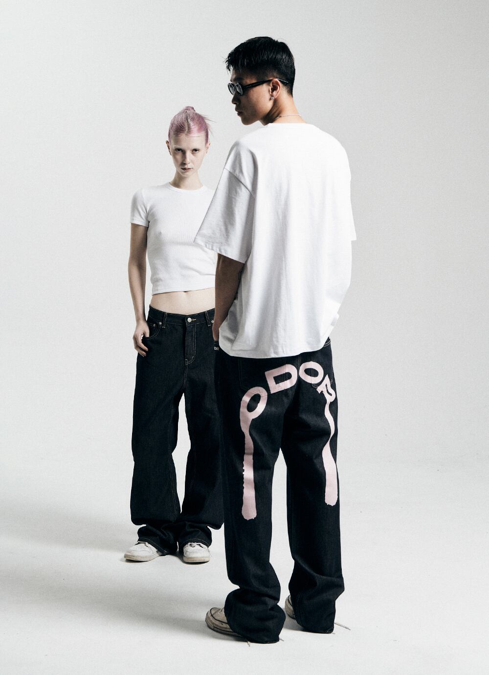 ODOR] Logo drop denim in pink 正規品 韓国ブランド 韓国通販 韓国