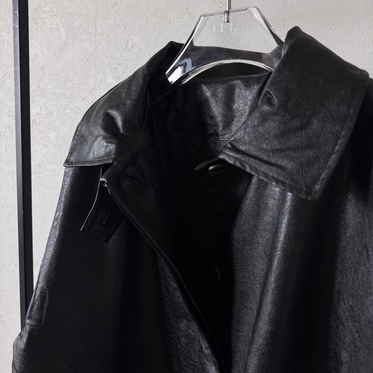 【受注予約1週間】レザーライクオーバーJK/ブラック