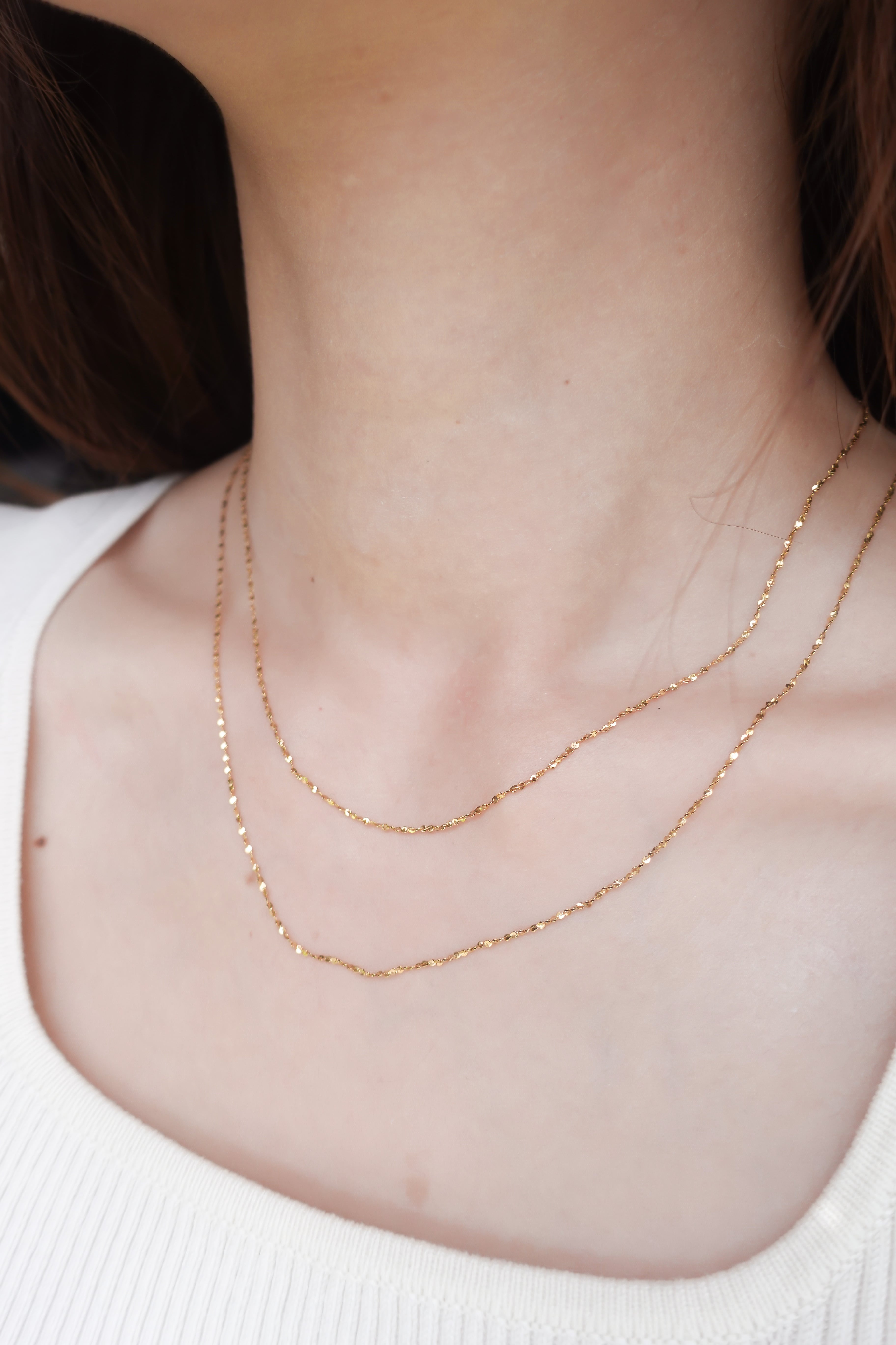 0.8mm petal necklace | 金属アレルギー対応のアクセサリー crea.jewelry