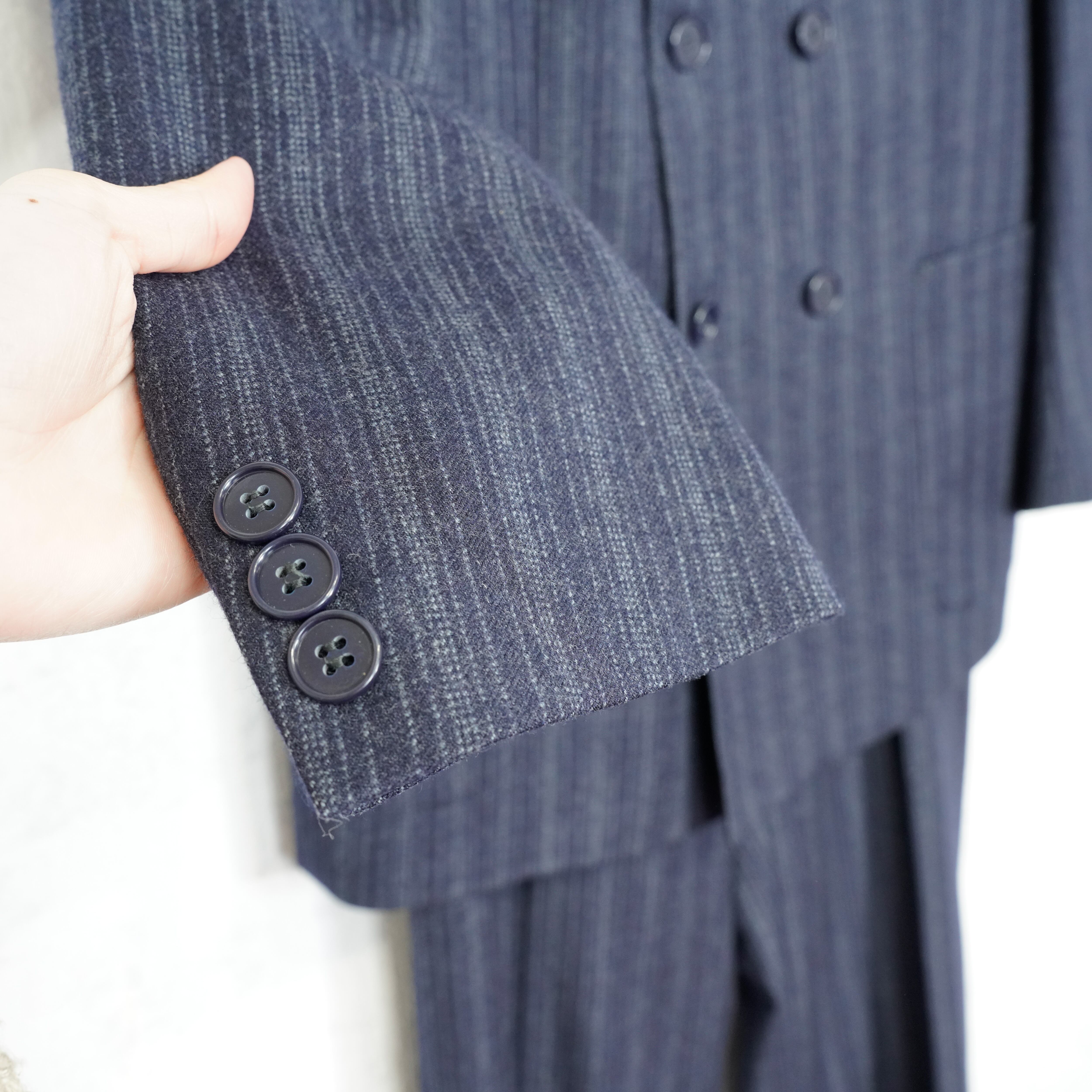 EU VINTAGE Facis VENTANNI STRIPE PATTERNED WOOL SET UP SUIT EU VINTAGE Facis VENTANNI STRIPE PATTERNED WOOL SET UP SUIT
