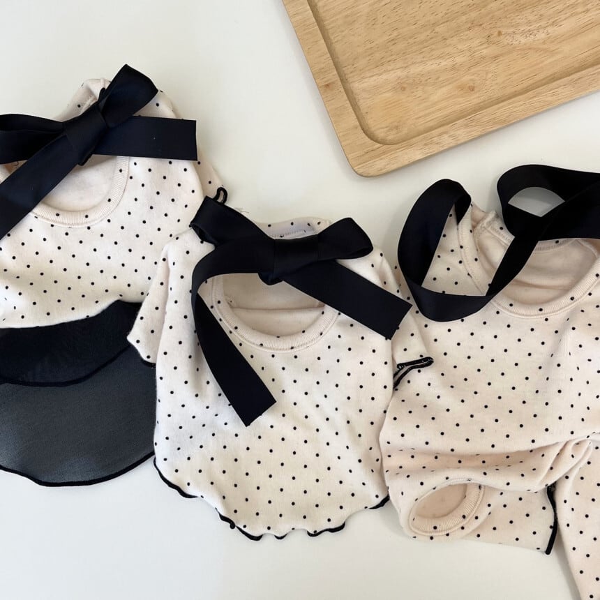 《予約》PP0039 リボンドットワンピ/ロンパ