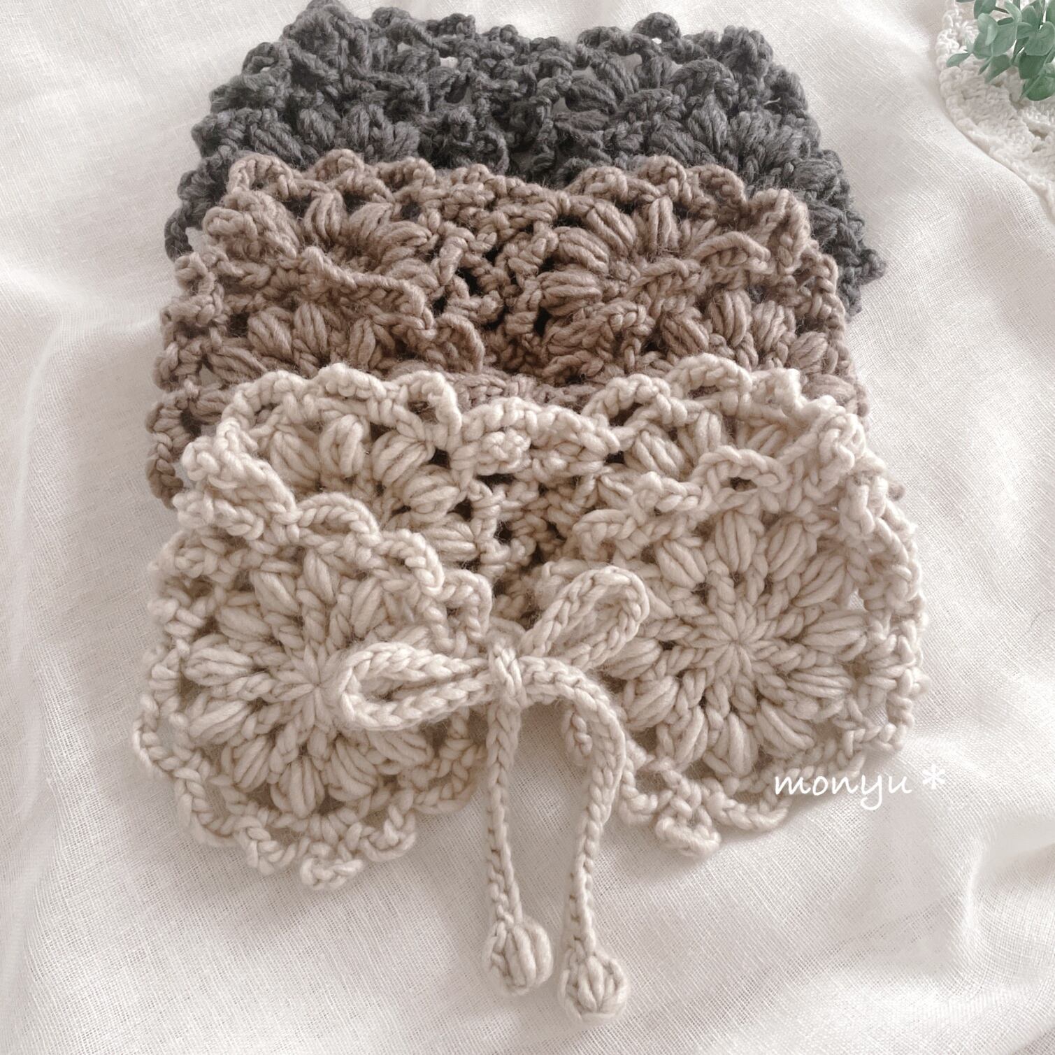 ブルーローズ&花柄ネックウォーマー優しい肌触り国内手作りネック  