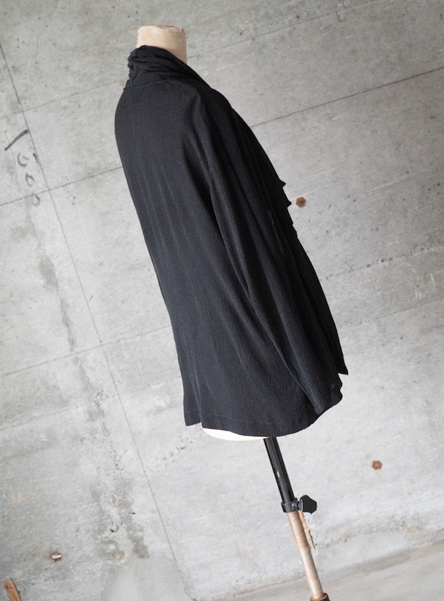 unknown 1980s Black crepe cardigan