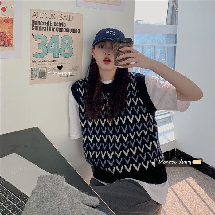 ニットセーター ノースリーブスプリングジャケット 春物 モンロー48446941116