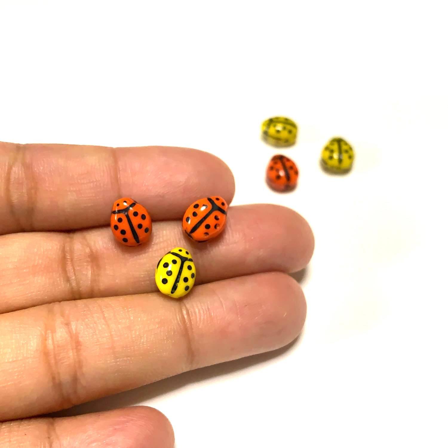 てんとう虫チェコガラスビーズ (9mm) | Dua-アクセサリーパーツショップ