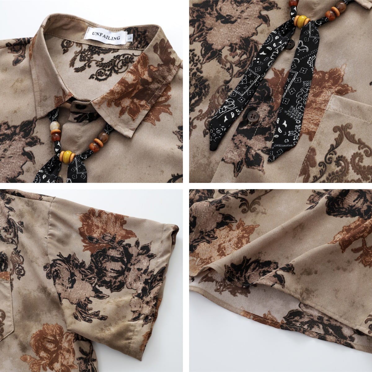 JINKESENシリーズ】☆シャツ☆ トップス ユニセックス 半袖 花柄 夏服