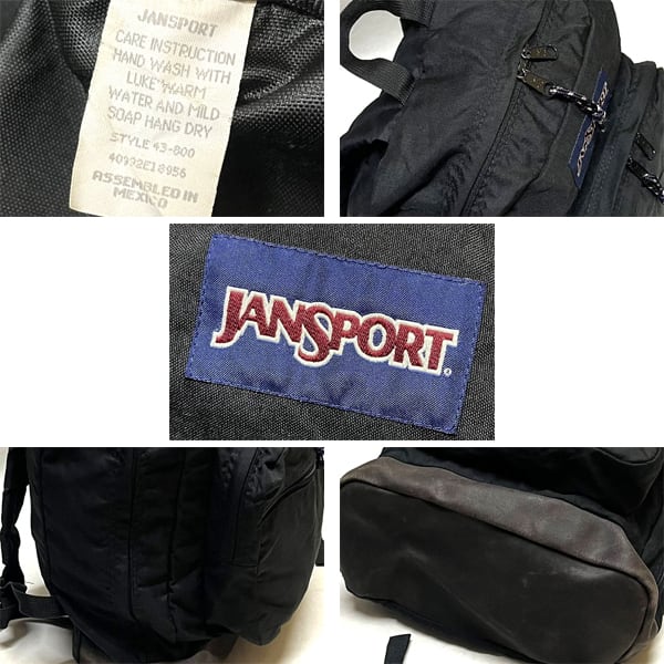 1点物◇ジャンスポーツ革底リュックサック黒バックパック古着メンズ