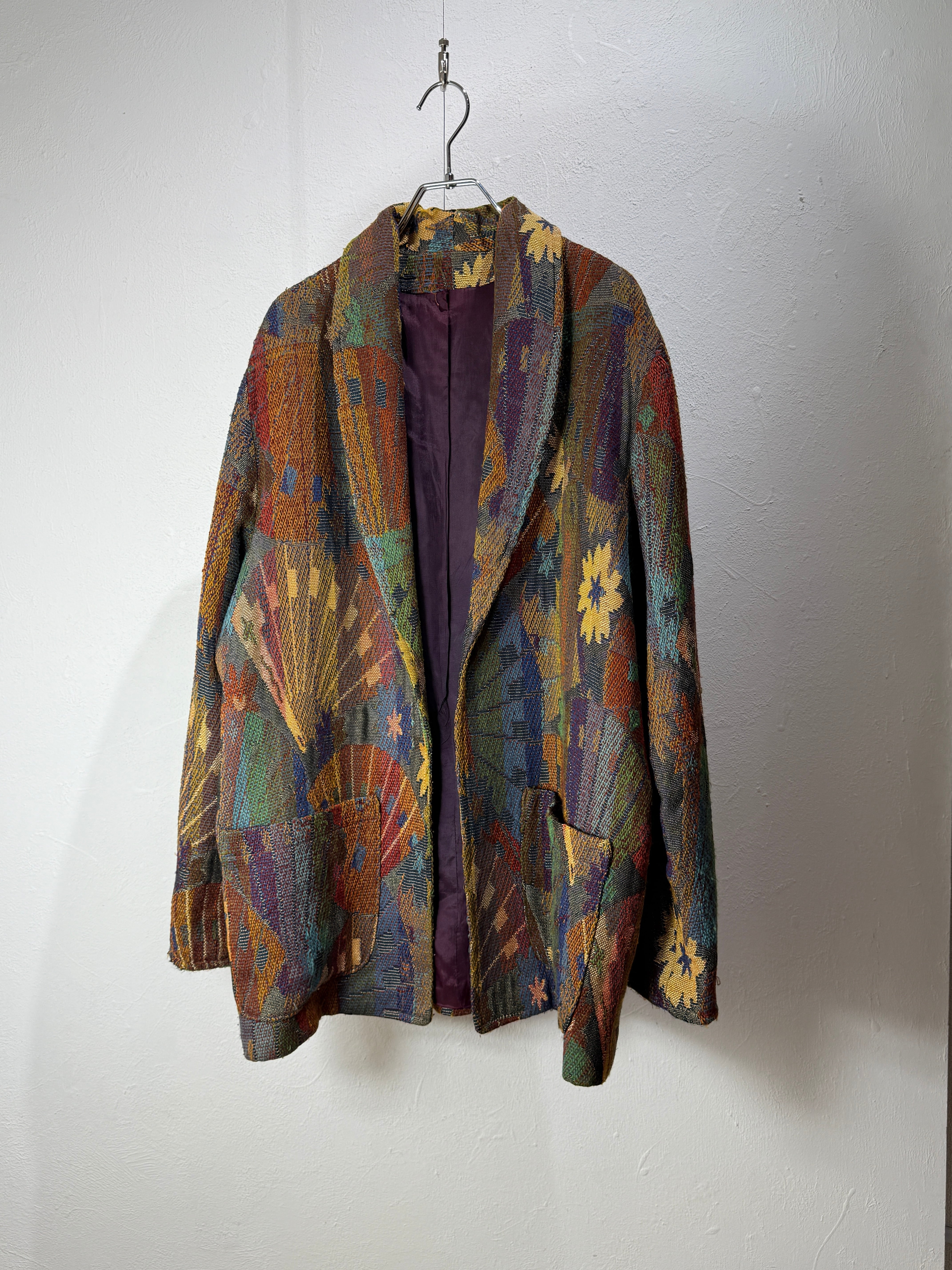 Vintage art tapestry jacquard gown jacket
