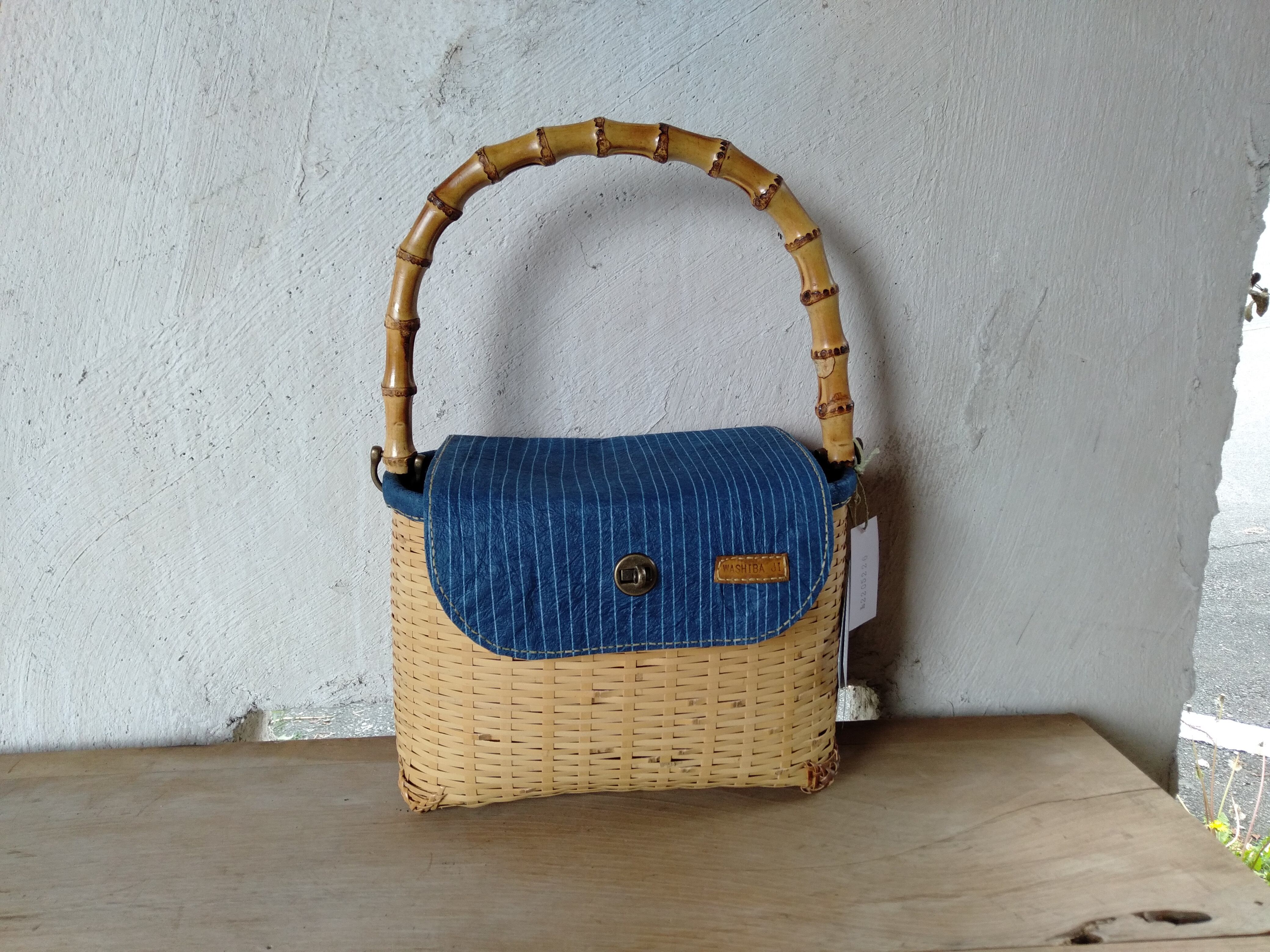 和紙場地 山葡萄 かごバッグ