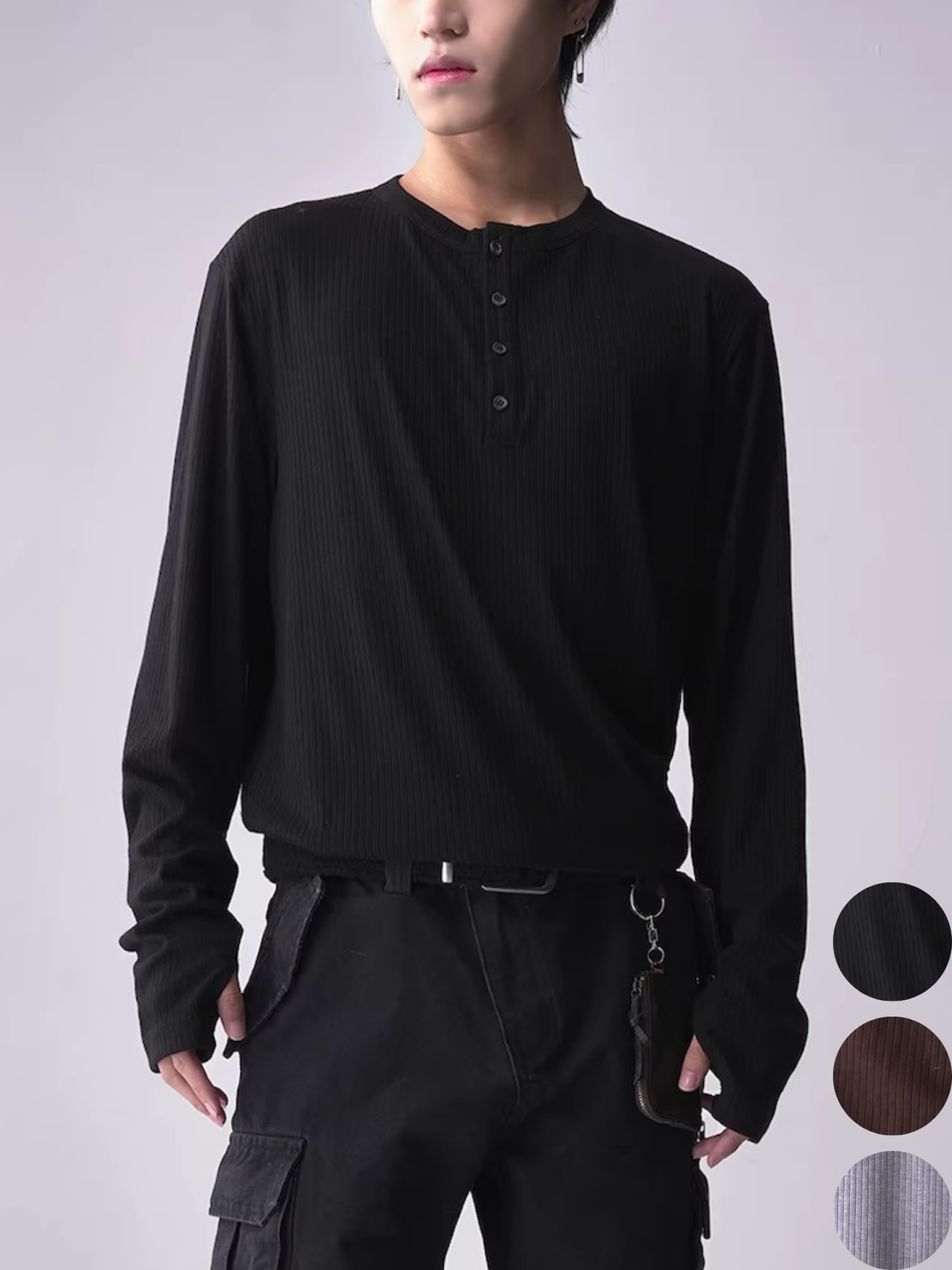 SOUTHFISH Heavy Ribbed Henley Tee