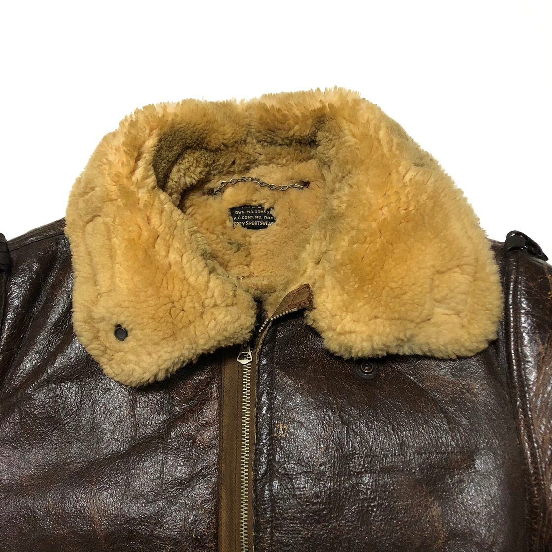 40s USAAF B-3 PERRY SPORTSWEAR INC. Flight Jacket ヴィンテージ 