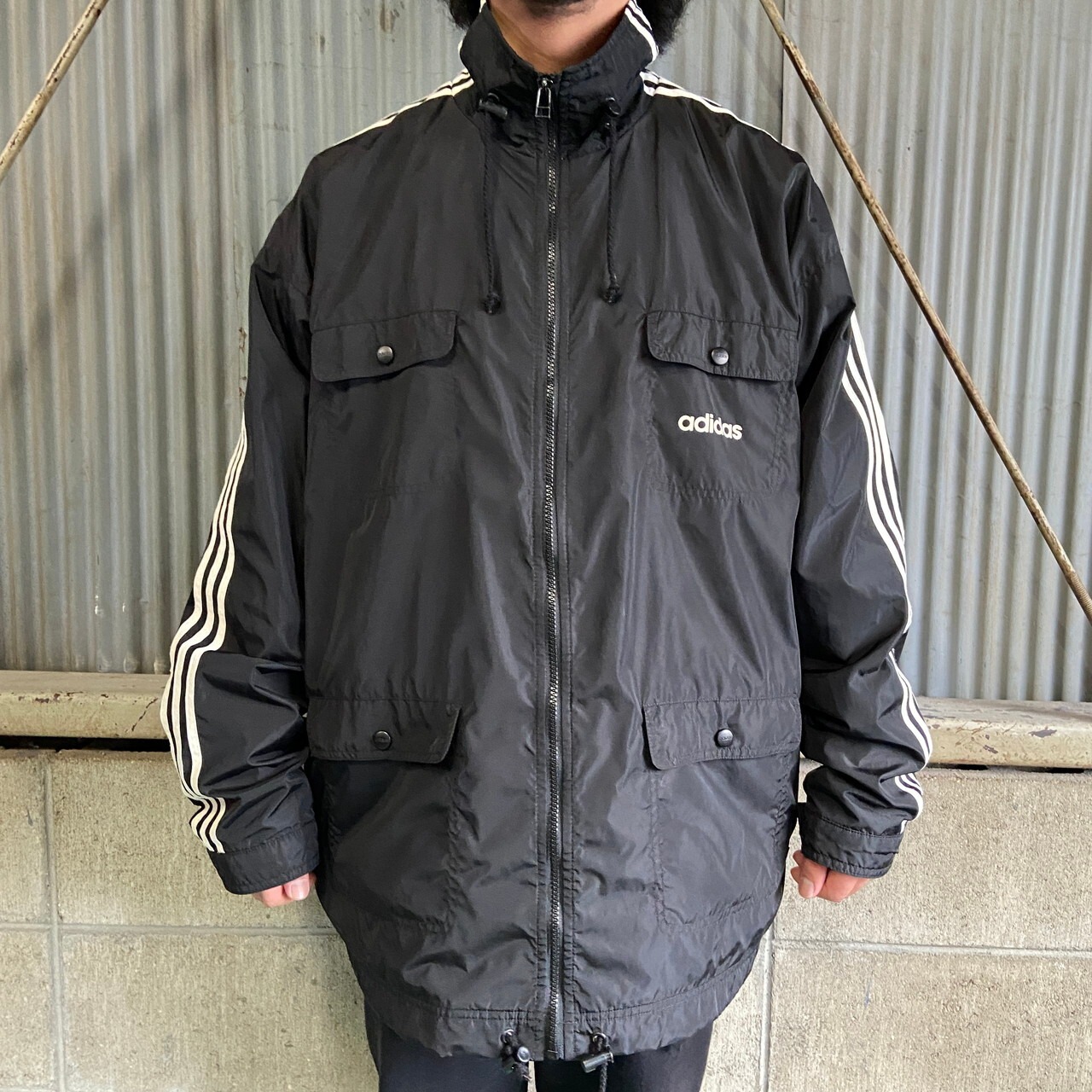 00年代 adidas アディダス ロゴプリント 4ポケット サイドライン 