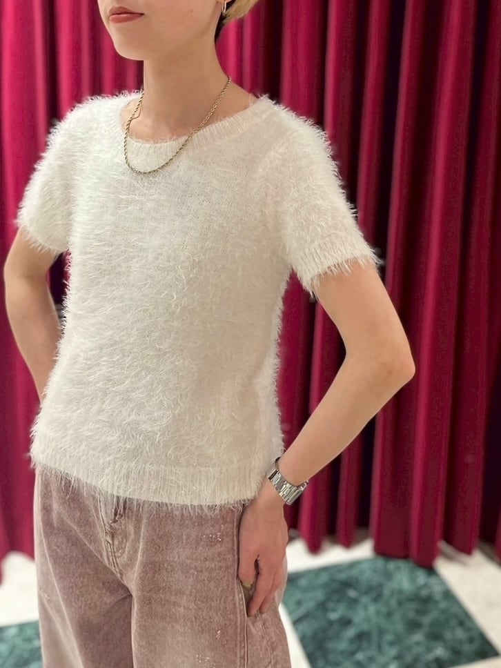 Short Sleeve White Knit