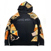 【hoodi58】 Remake Hoodie black × kimono