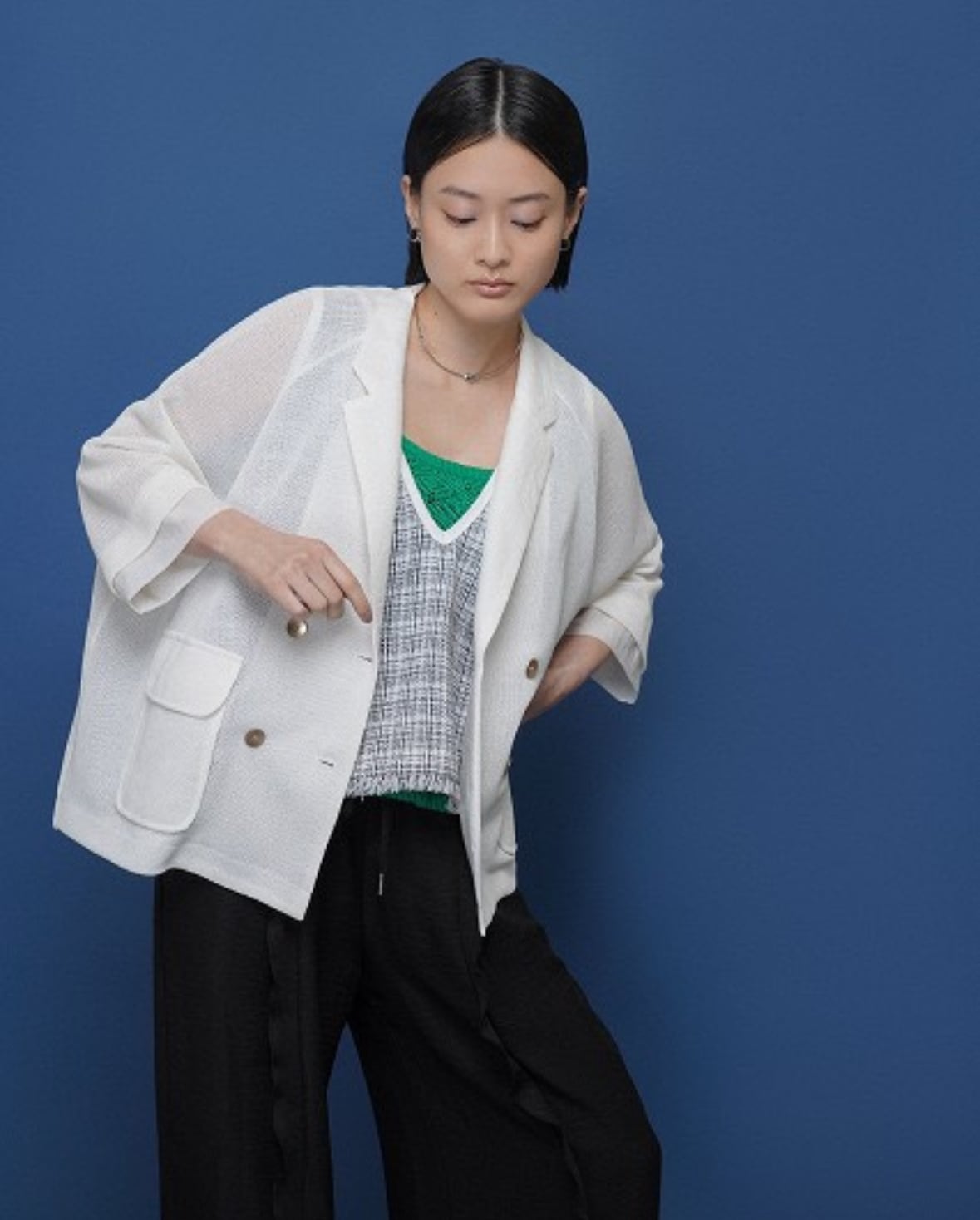 予約販売] CYAN TOKYO シアントーキョー サーキュラーツイードベスト