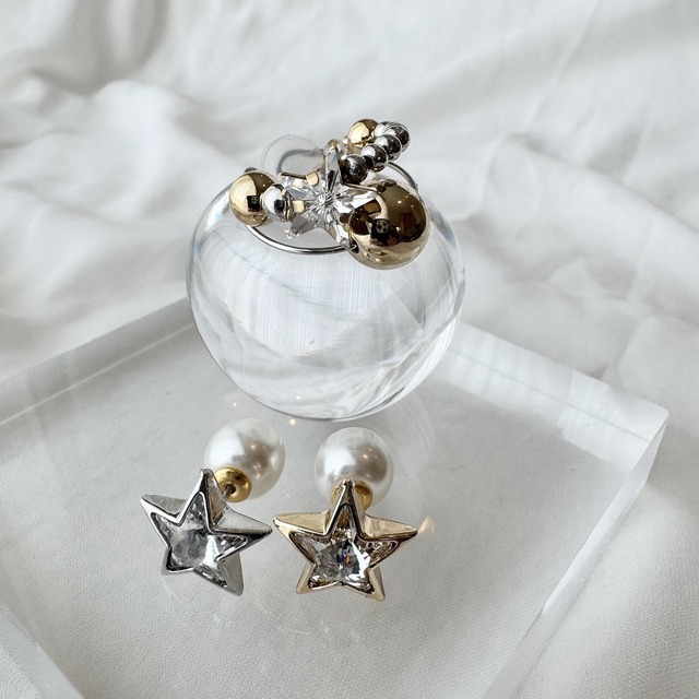 【 STAR GOLD×Silver ear cuff SET 】No.1340