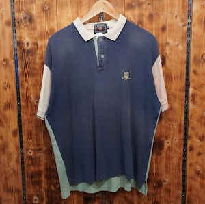 80s90s chaps ralphlauren クレイジーパターン ポロシャツ L/ラルフローレン