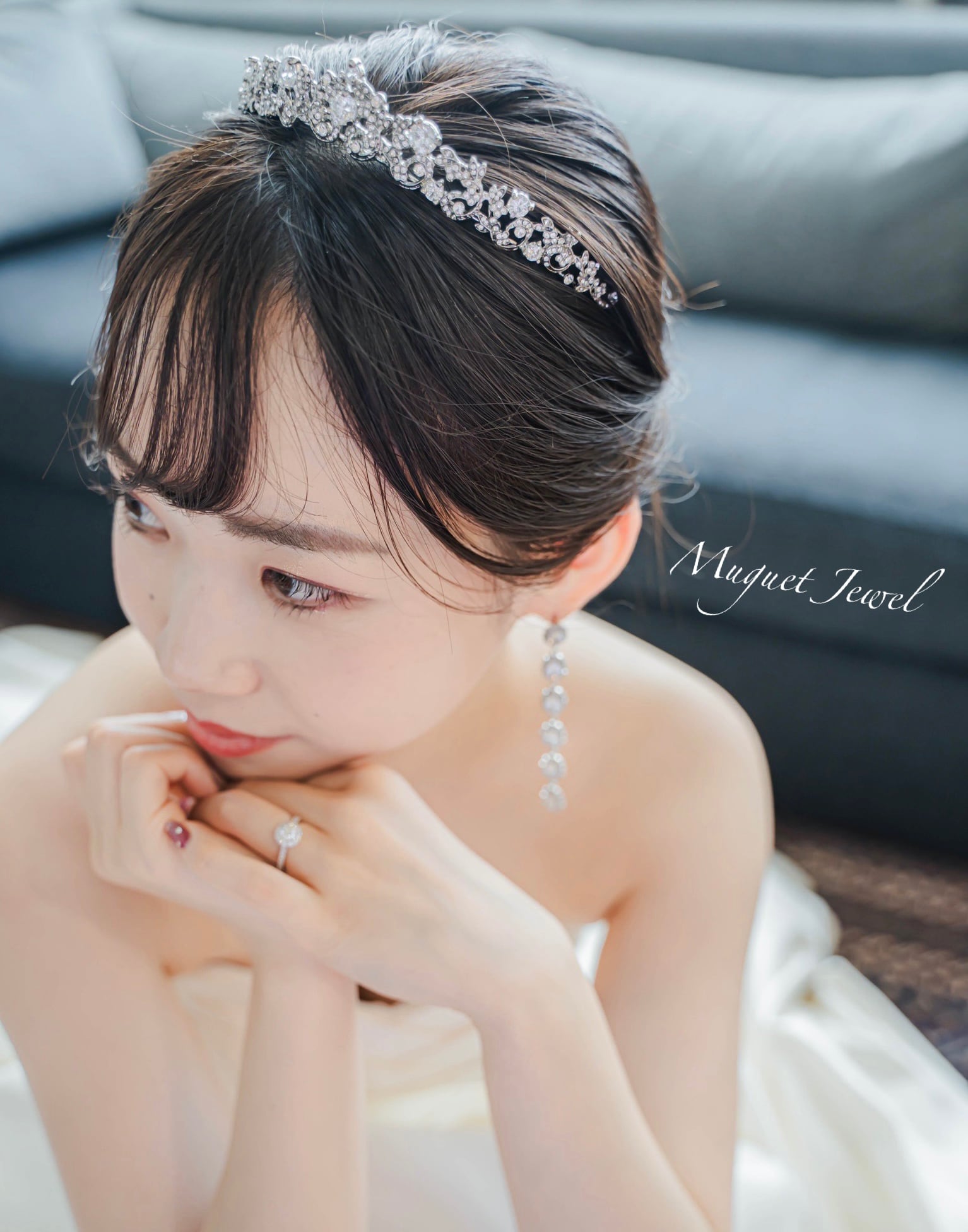 【レンタル３泊４日】アイボリーアンドコー クレメンタイン ティアラ(Ivory&Co./Clementine tiara) | Muguet  Jewel オシャレな大人花嫁のウェディングアクセサリー/ イヤリング加工 金属アレルギー対応 powered by BASE