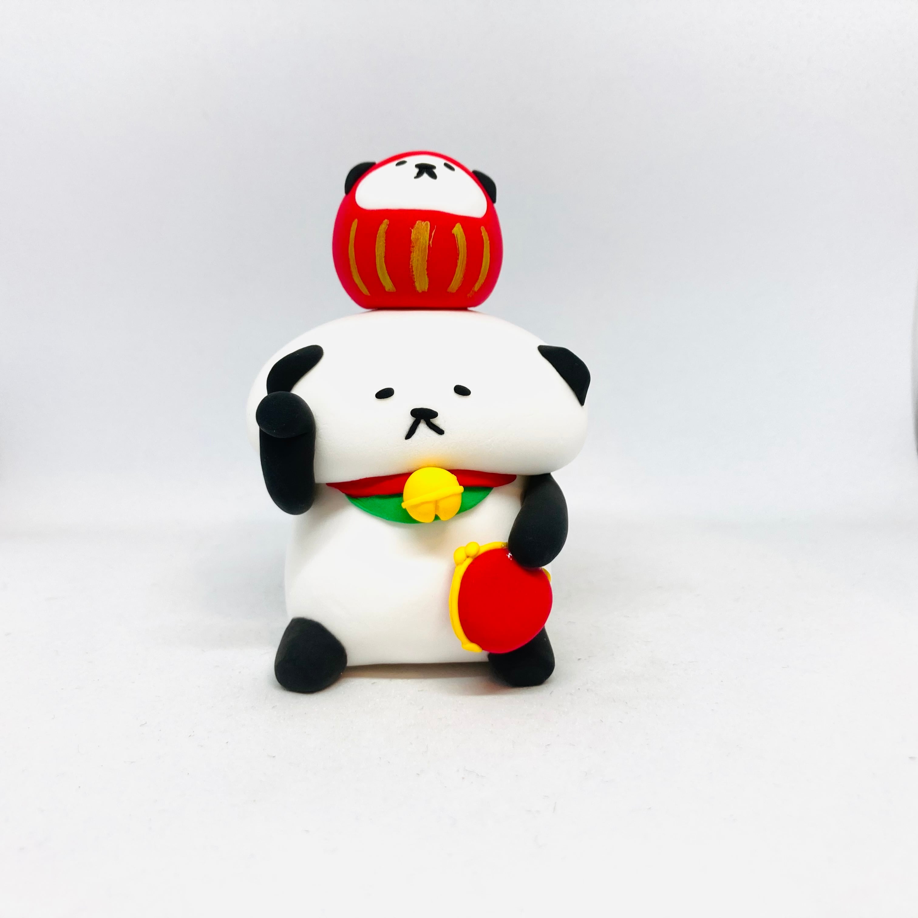 招きパンダ(だるま) / 紙粘土 / カトコト