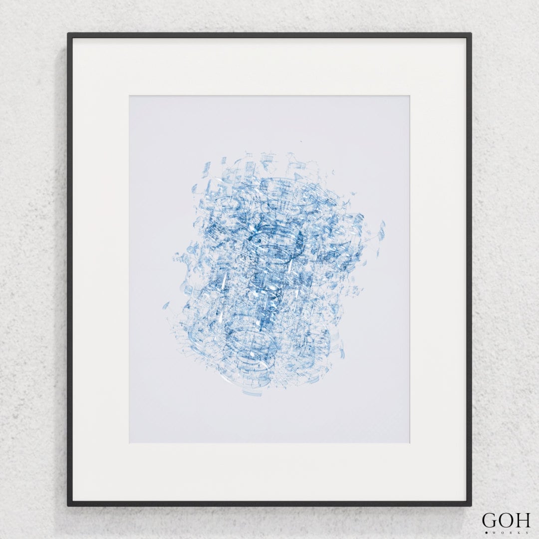 Blueprint - No.001, Type A / 額装済みのオリジナルアートプリント