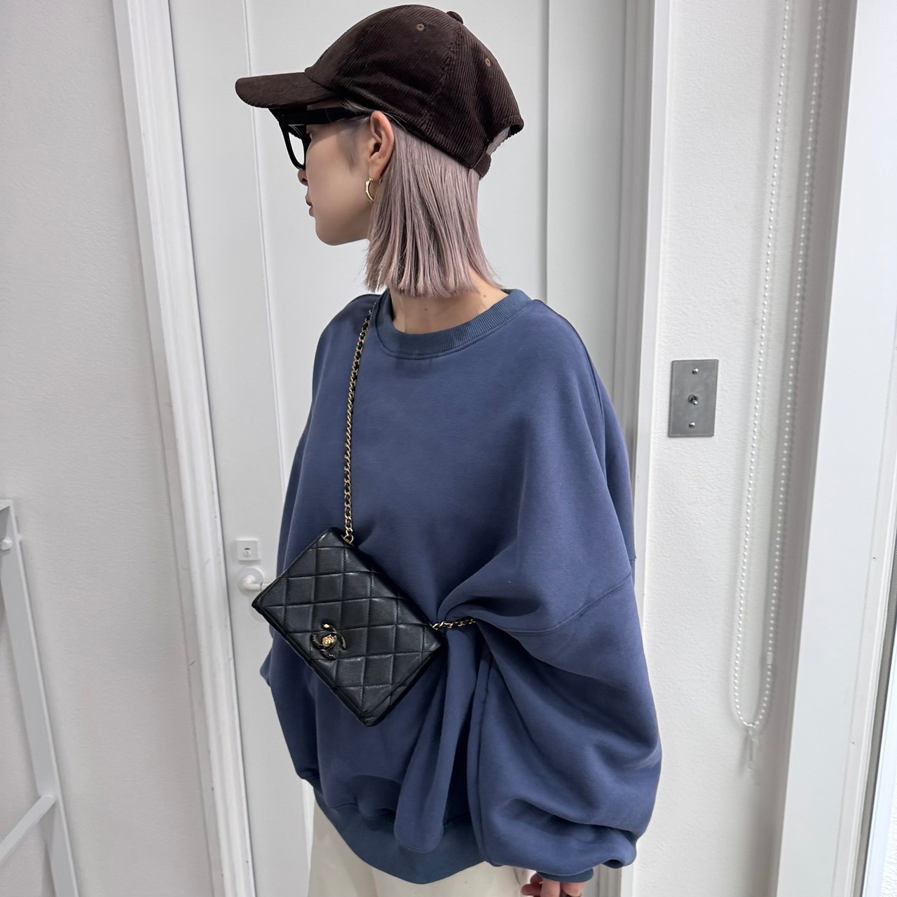 ボリュームシルエットスウェットPO/ブルー