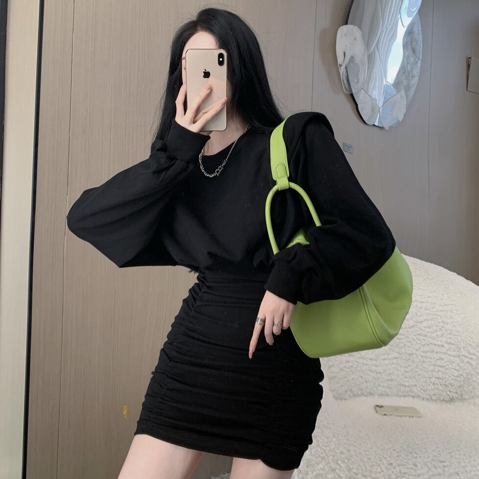 女っぽ シルエット美ワンピ セクシー 韓国キレイめ ワンピース ミニワンピ ミニ丈 カジュアル 韓国っぽ ストリート セクシー セータードレス Lamitte Deco トレンド 韓国ファッション ショップ Base店