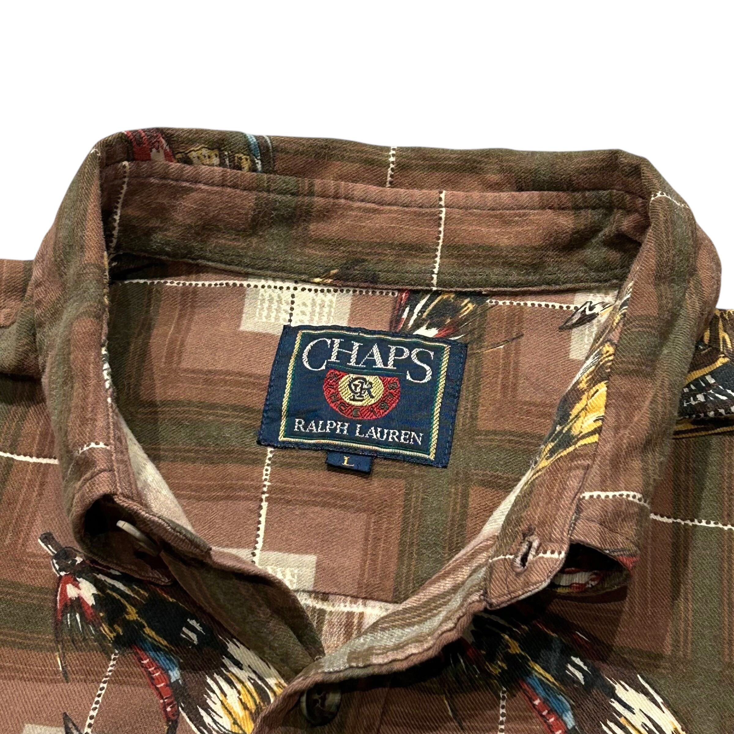 90's CHAPS Ralph Lauren Print Flannel Shirt L / チャップス ラルフ