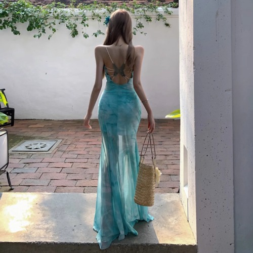 バックアタフライシアーマーメイドワンピ ・10646