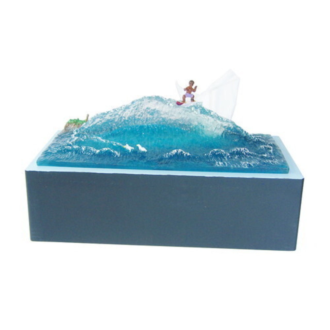 クリスタルウェーブ　ビックウェーブ　波乗り　サーフィン　ティッシュケース　 Fun Tissue Case Blue Wave　ロータリーヒロ - 1