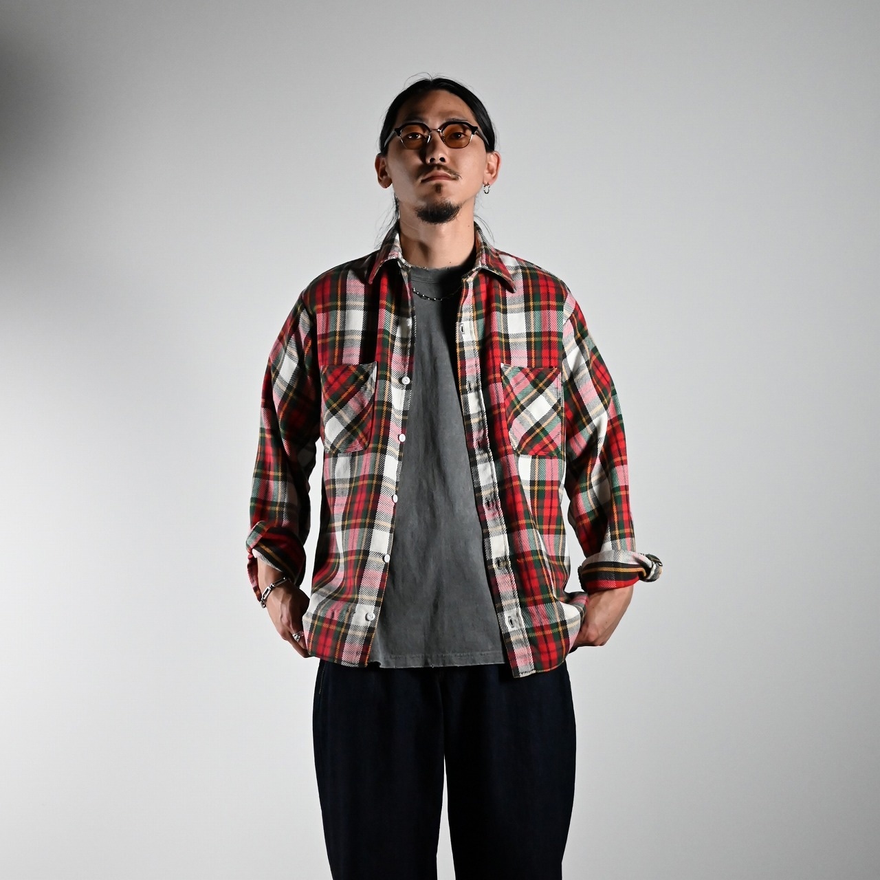 70's BIGMAC vintage M Ctton Flannel Check Shirt