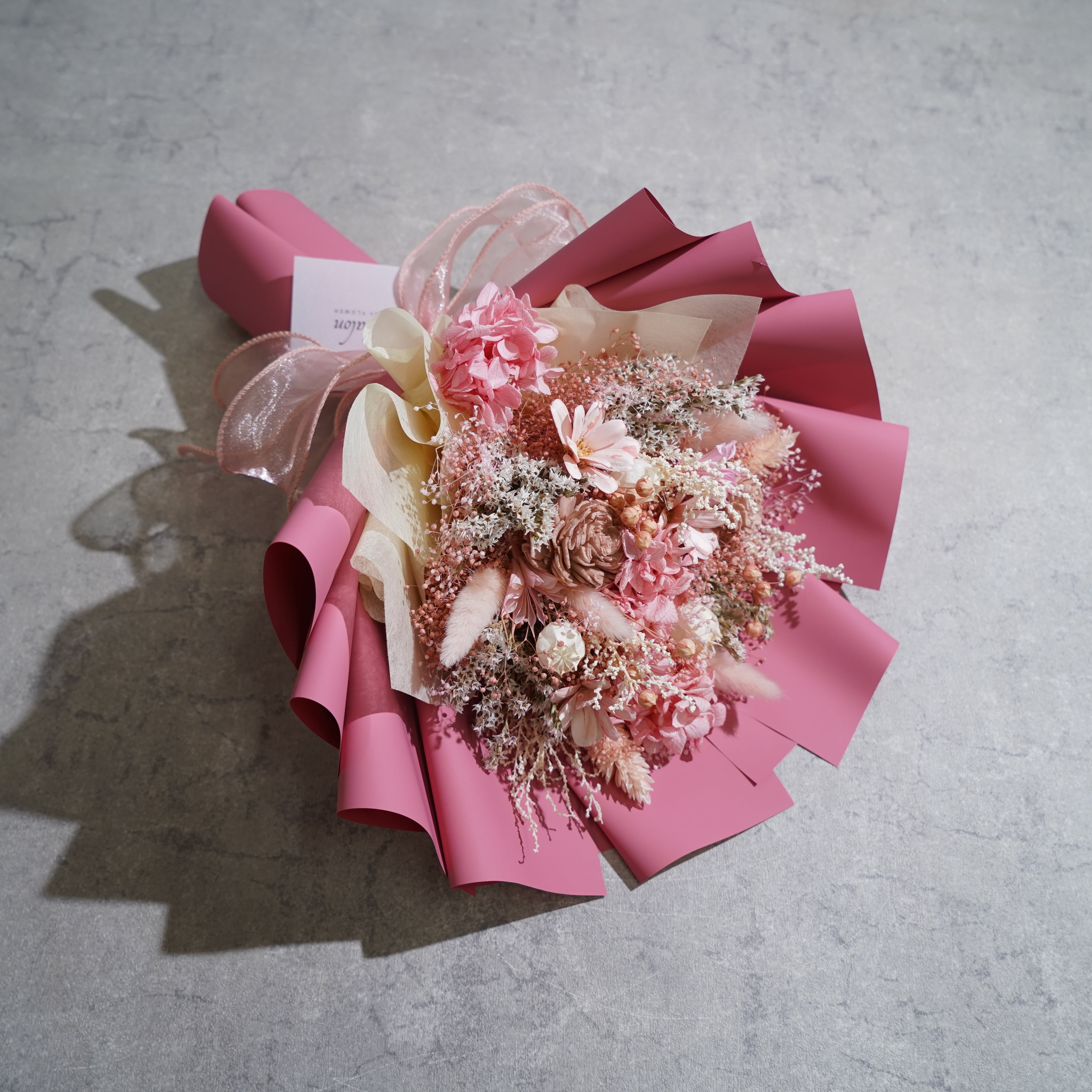 ドライフラワーの花束 Mサイズ ピンク M-384≪限定1点≫