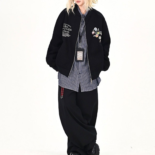 レタリングカレッジジップブルゾン 2col R01008