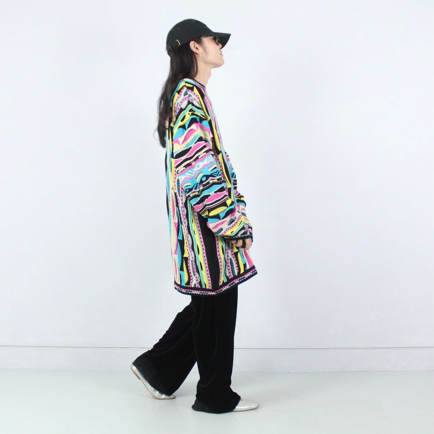 COOGI クージー 3Dニット オーバーサイズ ビックシルエット ストライプ