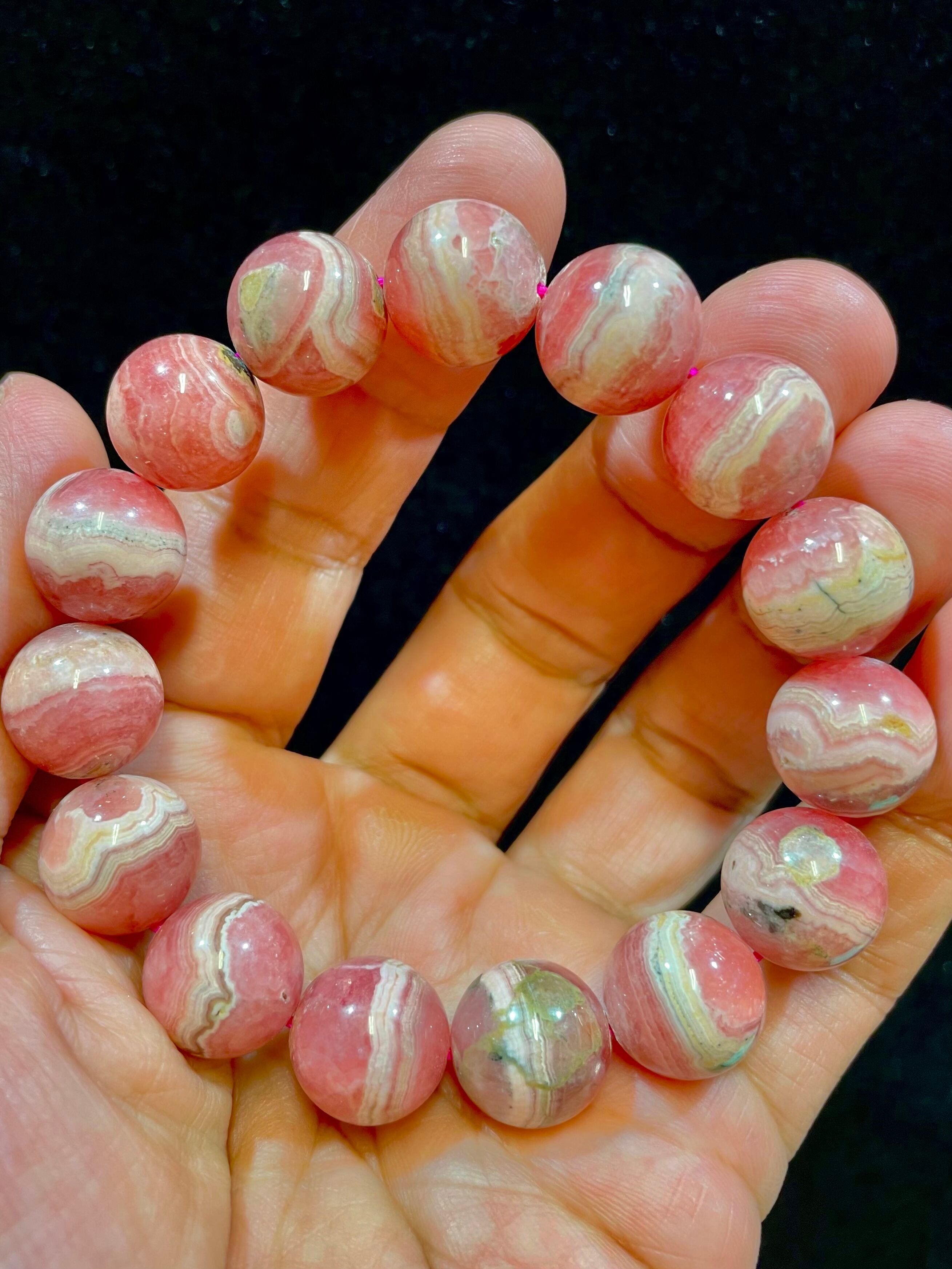 6) 愛の泉「インカローズ」ブレスレット13.5mm(ペルー産)