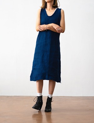 aulico : LINEN TANK TOP / NAVY