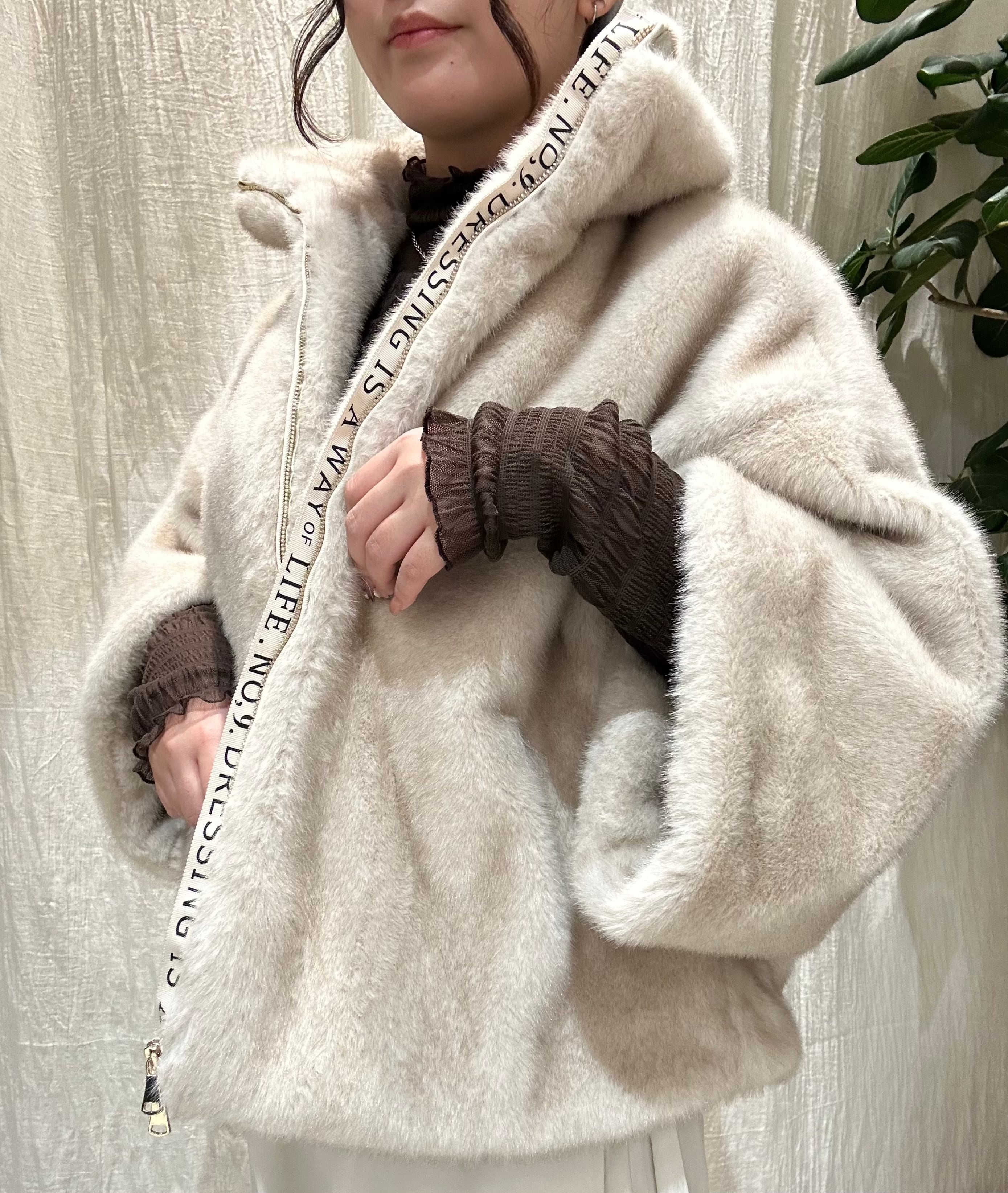 Eimee Law ジャケット コート ボア キルティング ブラウン グリーン