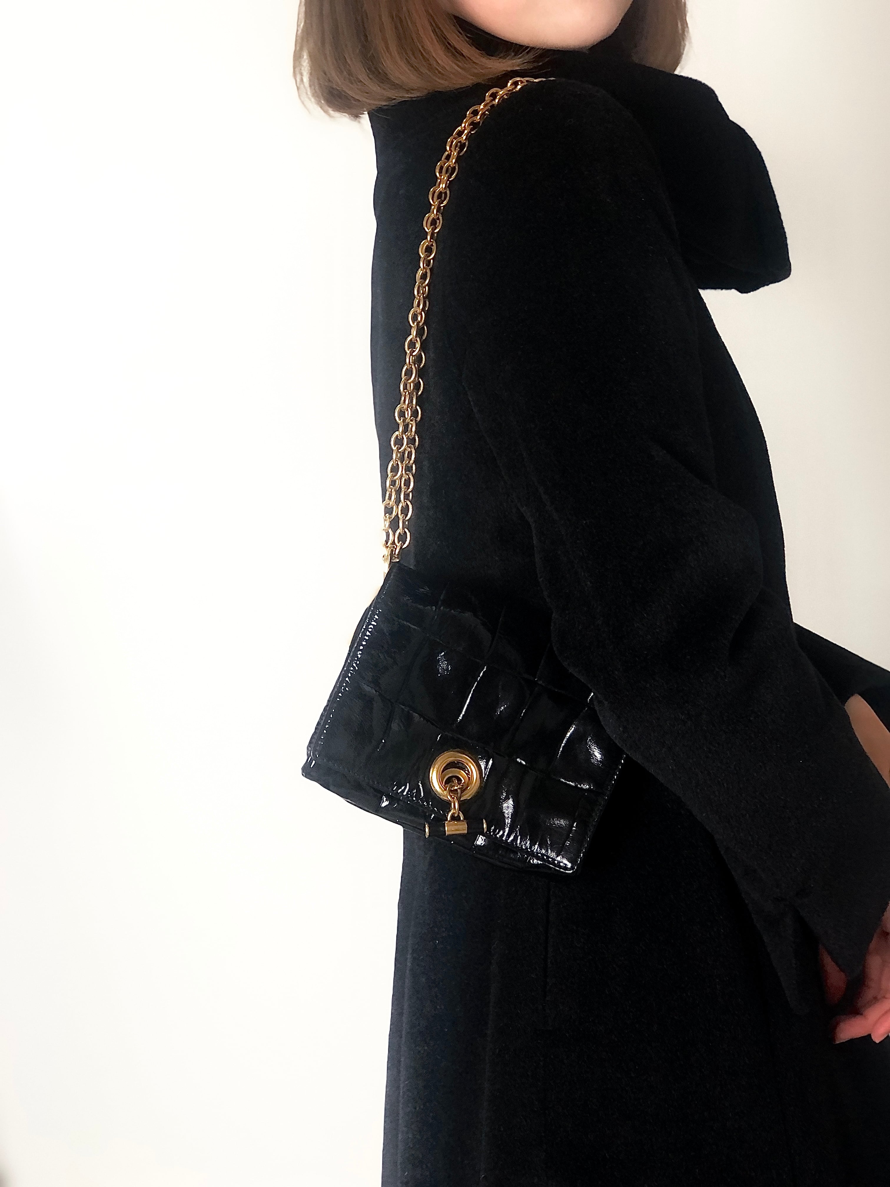 Yves Saint Laurent イヴ・サンローラン ショルダーバッグ ブラック レザー ミニバッグ チェーンショルダー vintage ヴィンテージ オールド rncjip