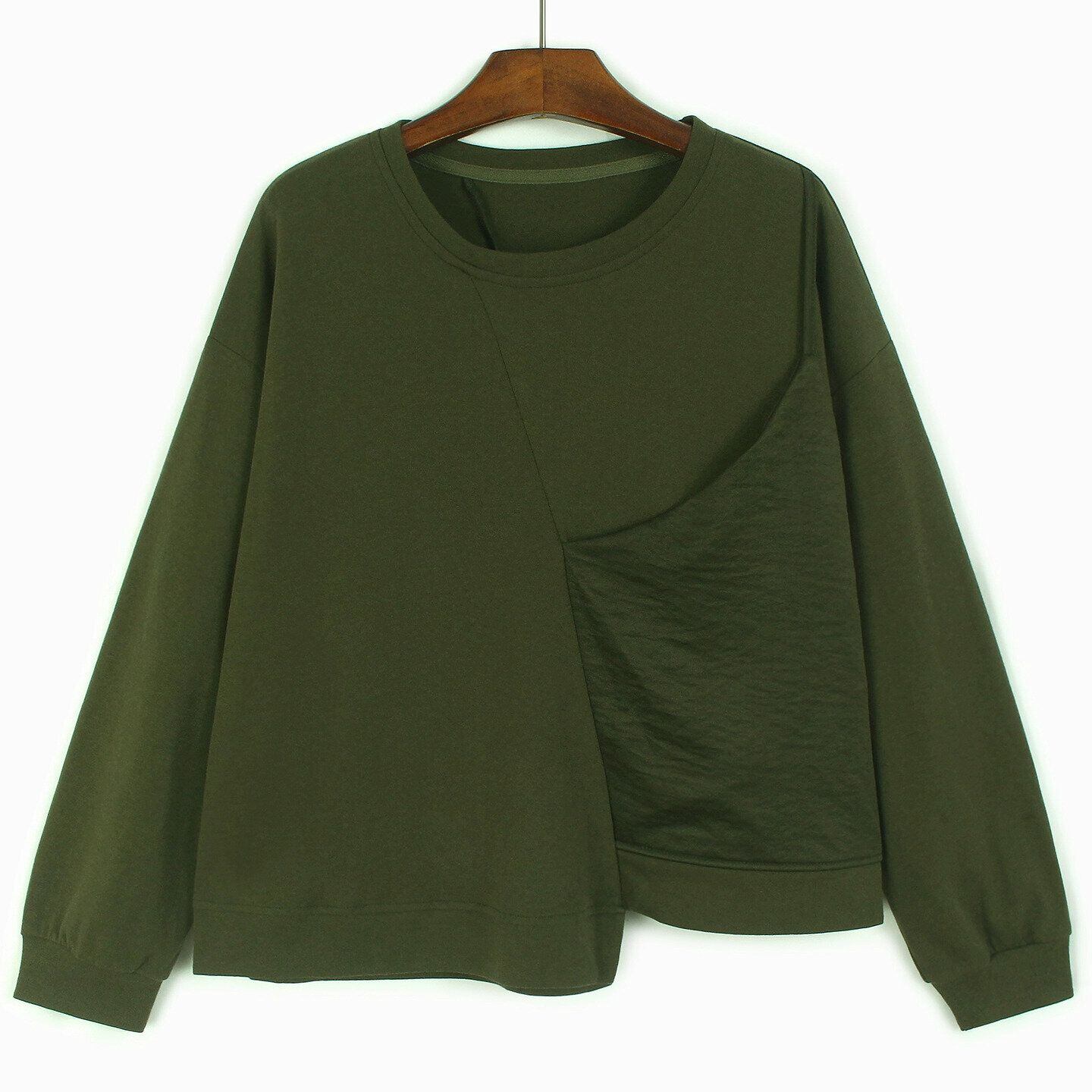 ASYMMETRIC STRAP PANEL LONG SLEEVE T SHIRT M-14518