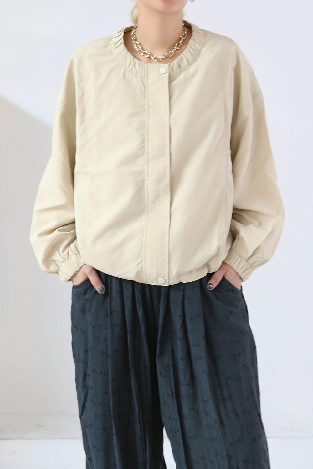 ラウンドシャーリングジャンパー / Round Shirring Jumper(25P46001H)