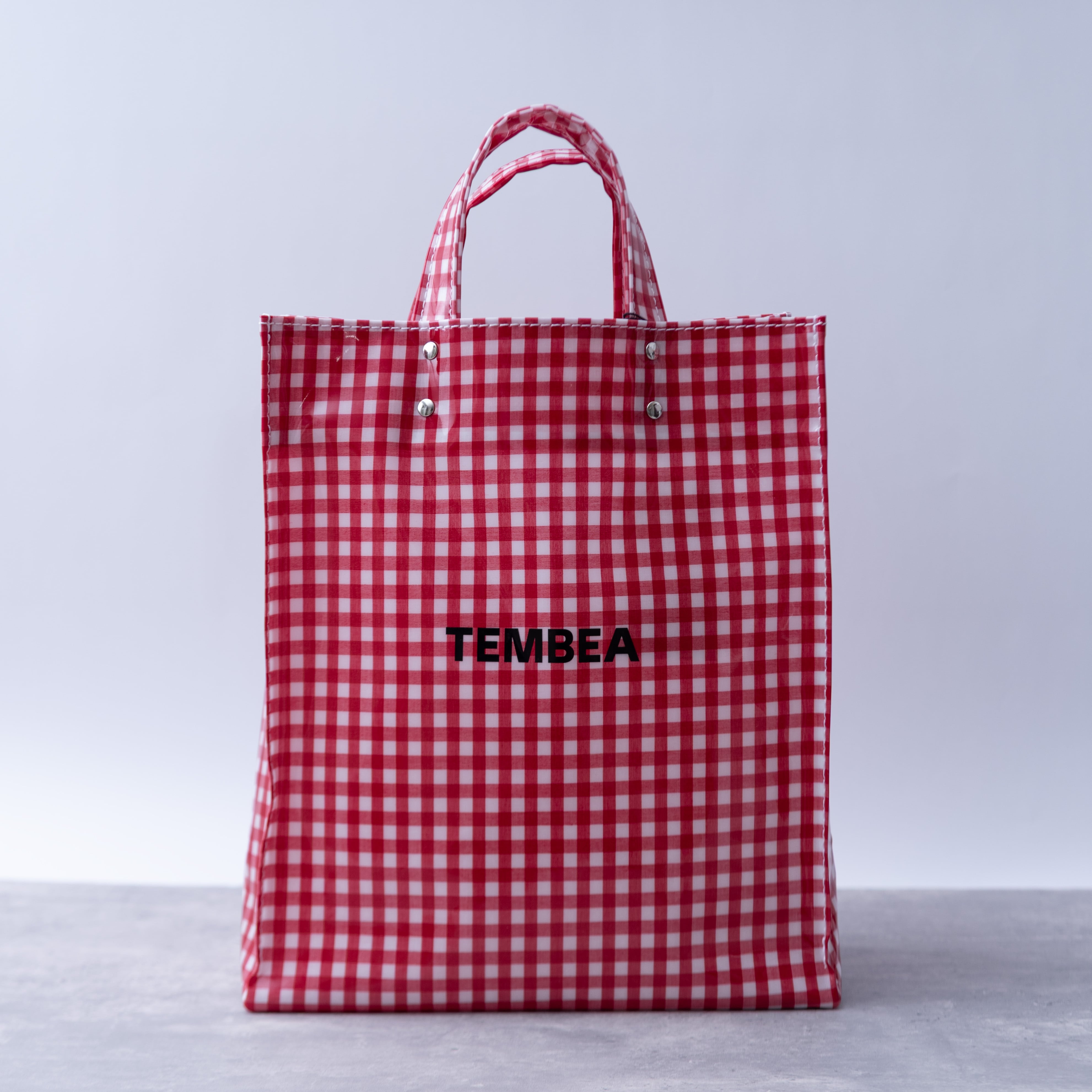 TEMBEA│PAPER TOTE MEDIUM GINGHAM｜テンベア｜ペーパートート