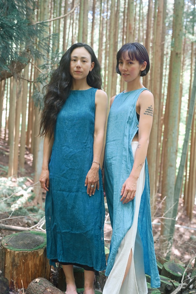 Indigo Dyed Linen Top