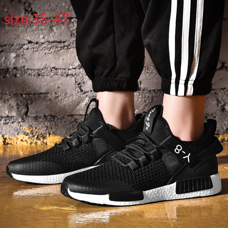 【新作】【送料無料】 ジョギングシューズカップルスポーツシューズメンズラージサイズフライングウーブンメッシュ表面ライトレディースボードシューズランニングシューズ 靴 大きめサイズ 10b446053595167