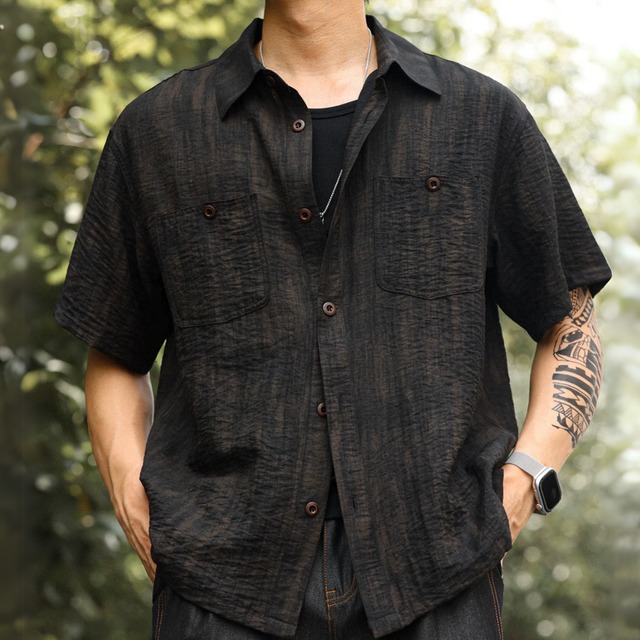 ワークウェア風 パッチポケット ショートスリーブシャツ 00522